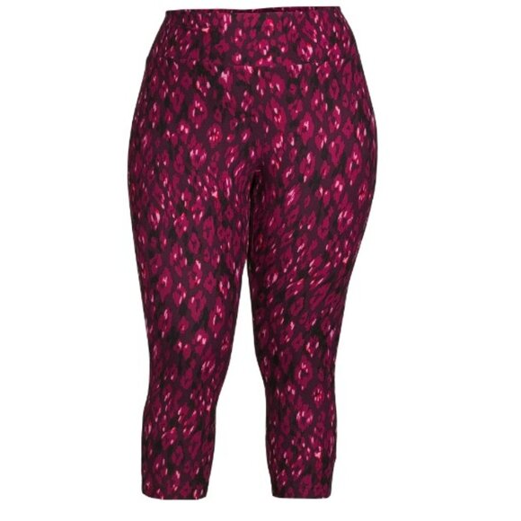 Terra & Sky Women's Printed Leggings, Cheetah Pink - Picture 2 of 5